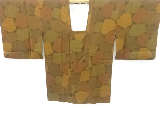 JAPANESE KIMONO / VINTAGE MICHIYUKI COAT / SILK / STONE PAVEMENT